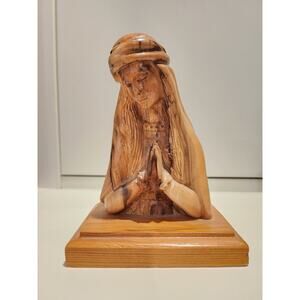 Olive Wood Carved Handmade Mary praying 4.5" height Made in Bethlehem RARE
